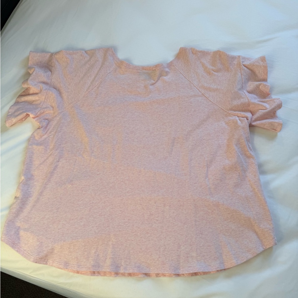 Karen Kane Light Pink Ruffled Blouse